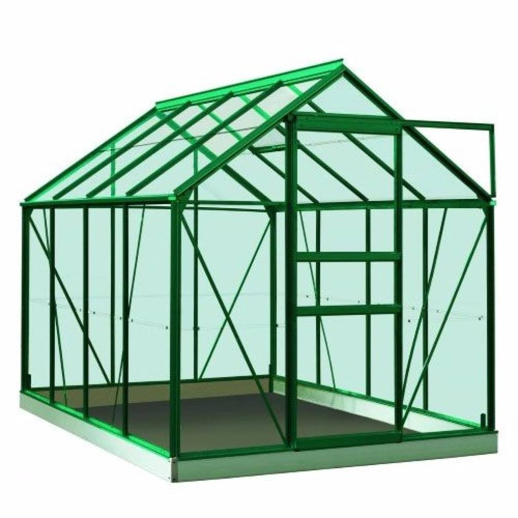 ACD groene tuinkas met aluminium fundering van 257x193cm